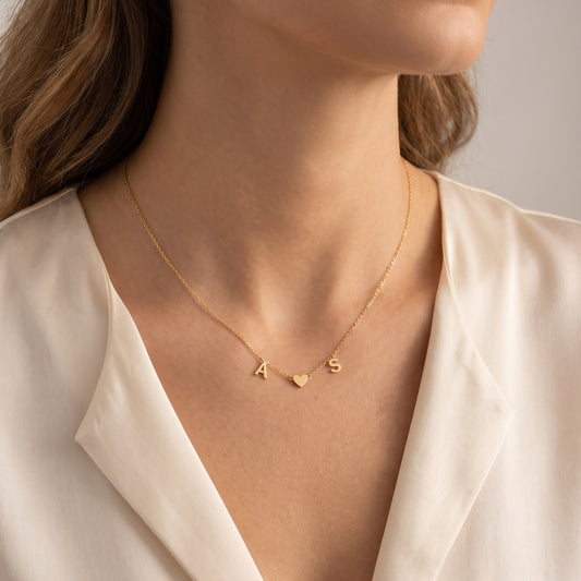 Two Initials & a Heart Necklace