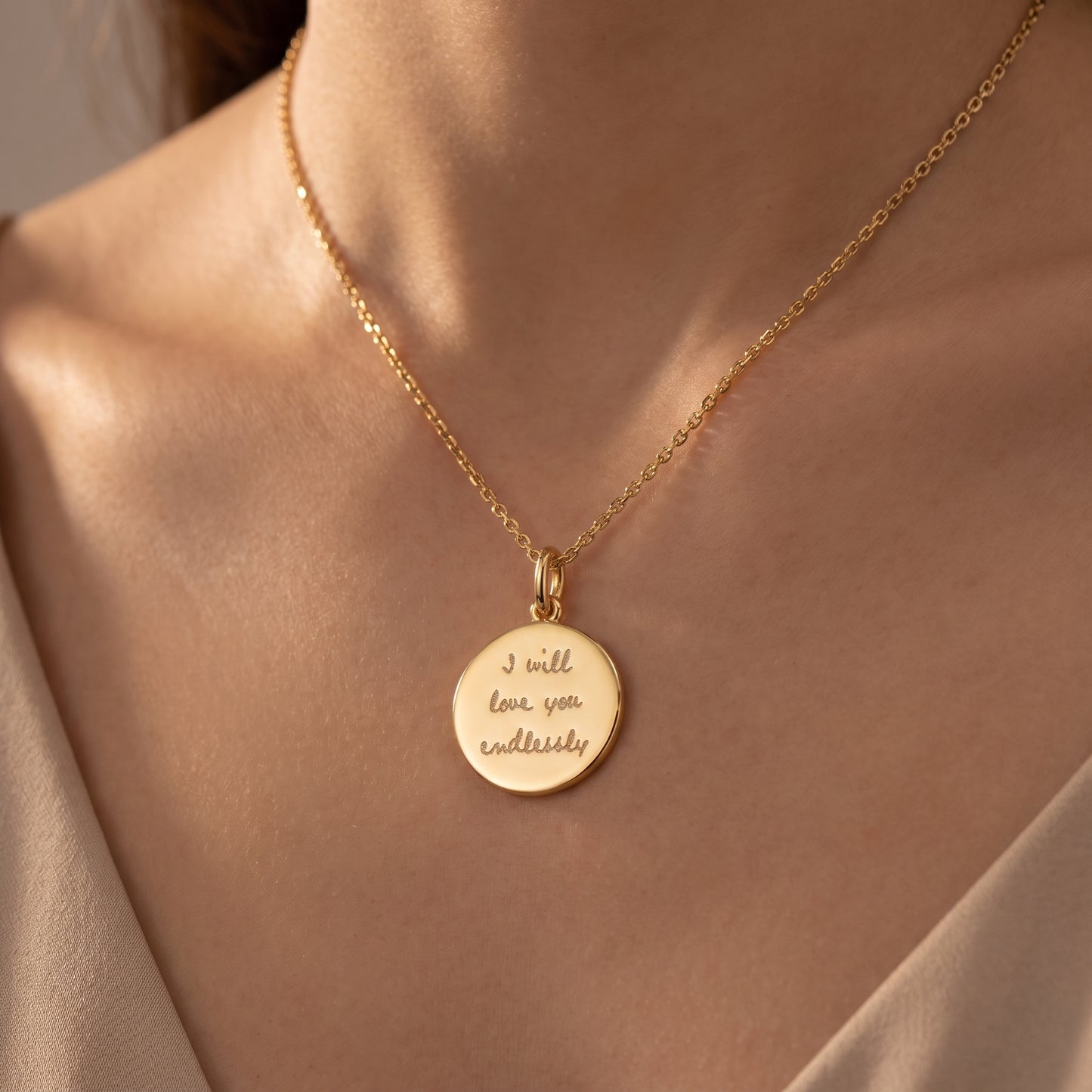 Handwritten Note Disc Necklace