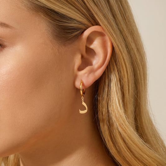 Arabic Letter Drop Earrings