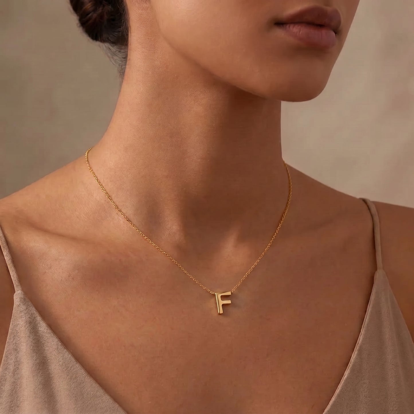 Single Initial Pendant Necklace